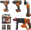 PNI WK450 Set utensili elettrici a batteria - Sistema 18 V con 2 batterie da 5,0 Ah - Celle agli ioni di litio - Caricabatterie incluso per lavori domestici e officina