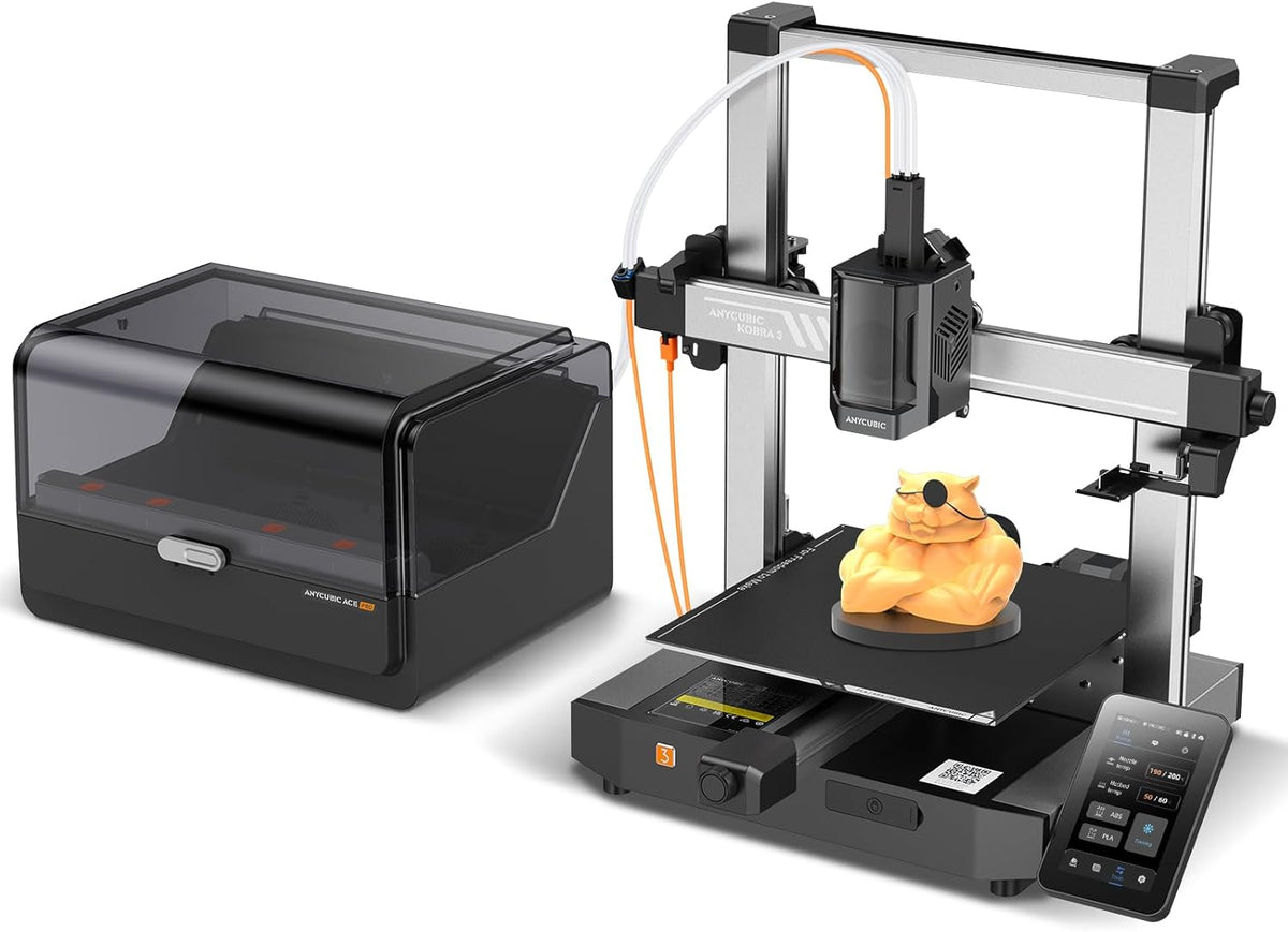 ANYCUBIC Kobra 3 Combo Stampante 3D Multicolore - Stampa da 4 a 8 Colori e Velocità fino a 600 mm s - Volume 250 x 250 x 260 mm - Compatibile con PC Smartphone e Tablet