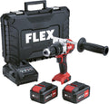 Flex PD 2G 18.0 EC FS55BC 516171 Trapano avvitatore a percussione - 18 V con 2 batterie da 5,0 Ah - Velocità fino a 600 giri min - Caricabatterie valigetta e maniglia