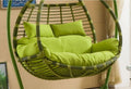 Sedia Sospesa Doppia in Rattan - Seduta Impermeabile per 2 Persone - Altalena con Cuscini Inclusi - Design a Uovo per Relax in Giardino