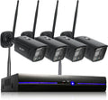 REIGY Kit videosorveglianza WiFi 3MP - 4 telecamere 1296P con Spotlight - Visione notturna a colori e IP66 - Audio bidirezionale sistema 10 canali senza HDD