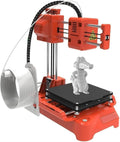 YLANMEI Mini Stampante 3D per Bambini - Volume di Stampa 100 x 100 x 100 mm - Stampa One Touch con Scheda TF - Modello Desktop senza Piano Riscaldato Arancione