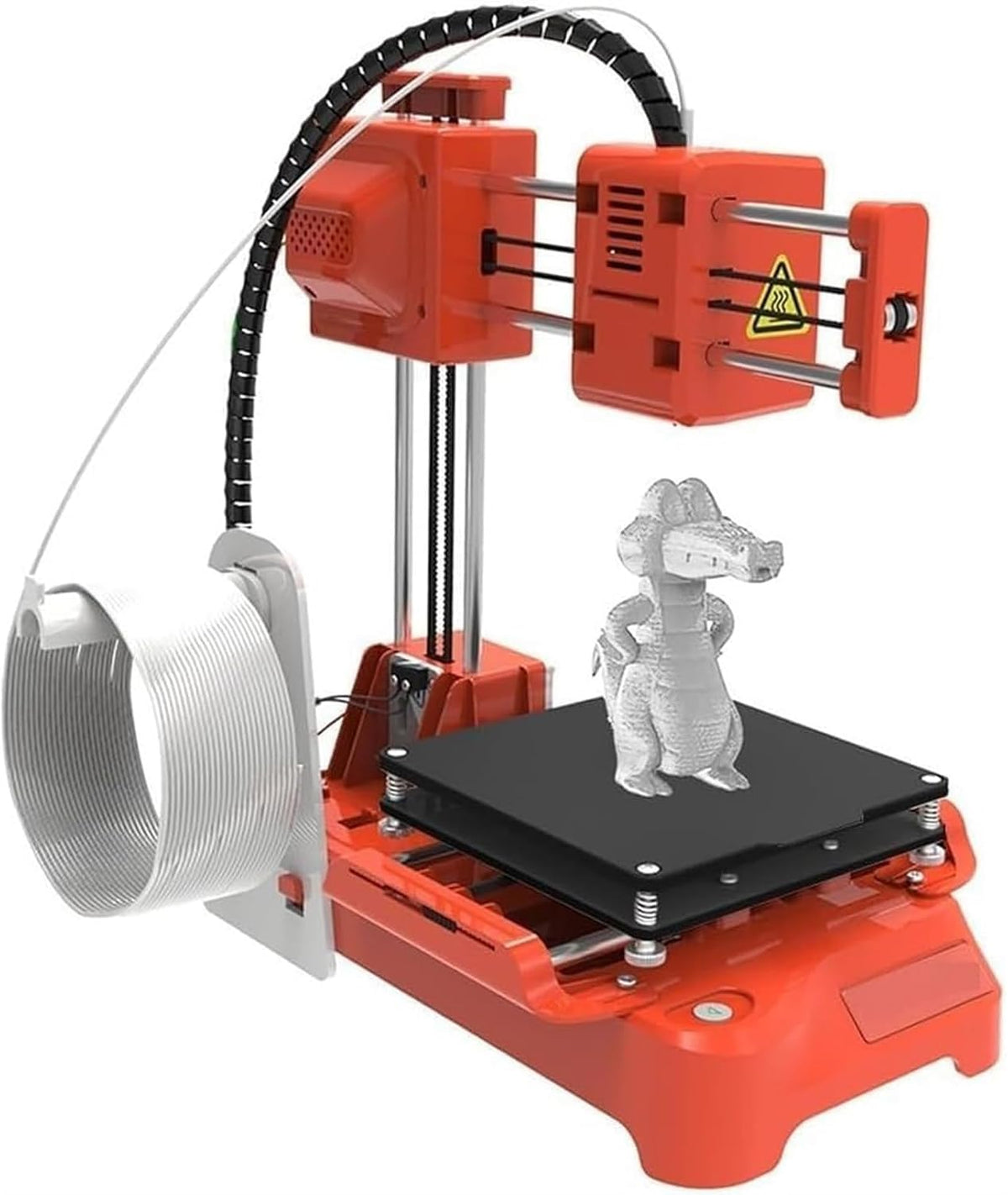 YLANMEI Mini Stampante 3D per Bambini - Volume di Stampa 100 x 100 x 100 mm - Stampa One Touch con Scheda TF - Modello Desktop senza Piano Riscaldato Arancione
