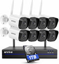 ANNKE Kit videosorveglianza WiFi 16 canali - NVR 4K 8 MP con HDD 1 TB e 8 telecamere 3 MP - Visione notturna IR 100 ft - Audio bidirezionale IP66 e registrazione continua