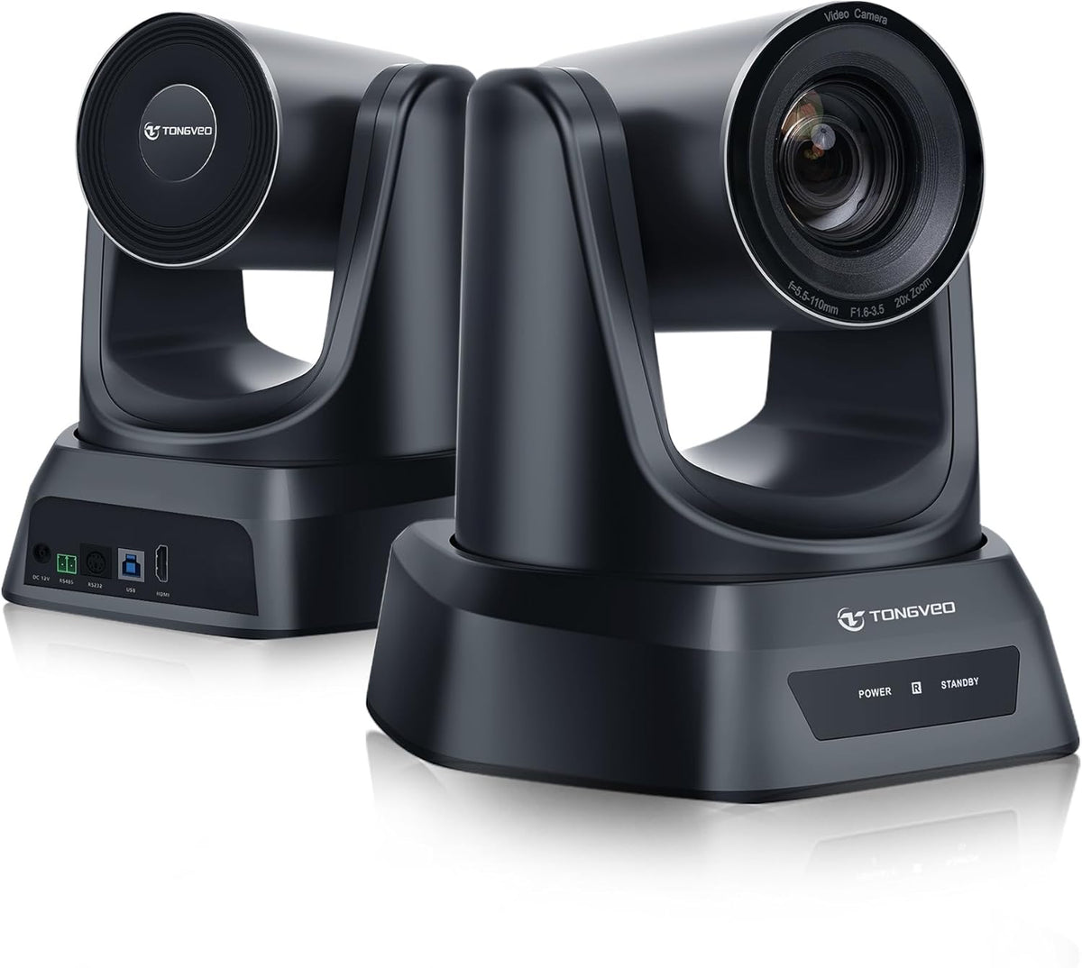 TONGVEO Telecamera PTZ 1080P 60 fps - Zoom ottico 20X con sensore CMOS - Connessione USB per streaming e videoconferenze - Compatibile Zoom Skype e OBS