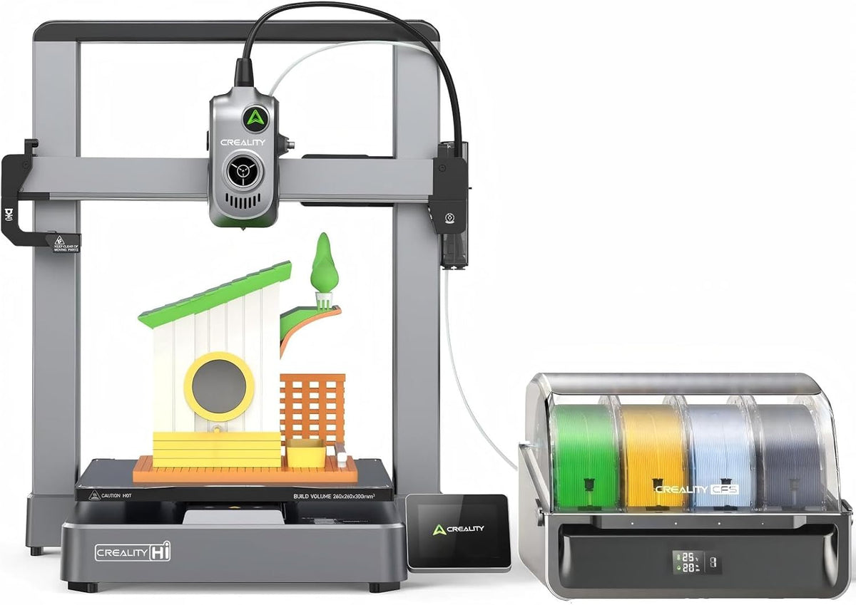 Creality Hi Combo A Stampante 3D Multicolore - CFS e Velocità fino a 500 mm s - Autolivellamento e Lettura Filamento - Estrusore Anti Blocco Volume 260 x 260 x 300 mm
