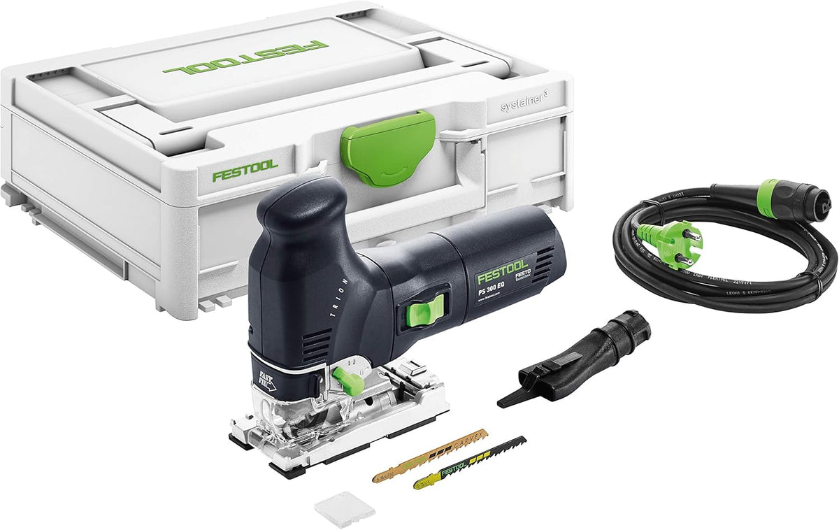 Festool TRION PS 300 EQ Plus Seghetto alternativo - Lama in acciaio inox per legno - Alimentazione elettrica con cavo - Utensile per tagli precisi e lavorazioni di falegnameria
