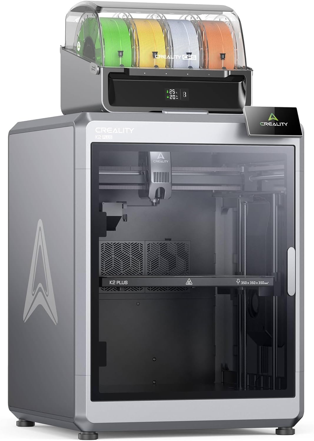 Creality K2 Plus Combo Stampante 3D con CFS - Velocità fino a 600 mm s - Doppia fotocamera AI e gestione intelligente filamento - Volume 350 x 350 x 350 mm