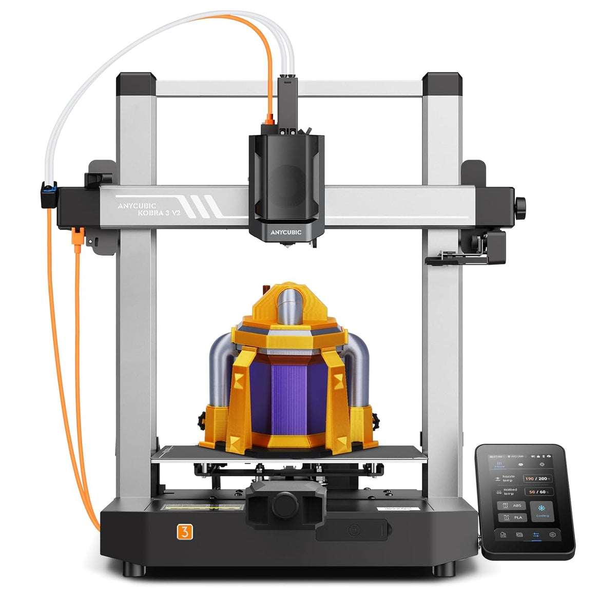 ANYCUBIC Kobra 3 V2 Stampante 3D multicolore - Stampa fino a 600 mm s - Configurazione 4 o 8 colori - Livellamento automatico e ampia compatibilità materiali