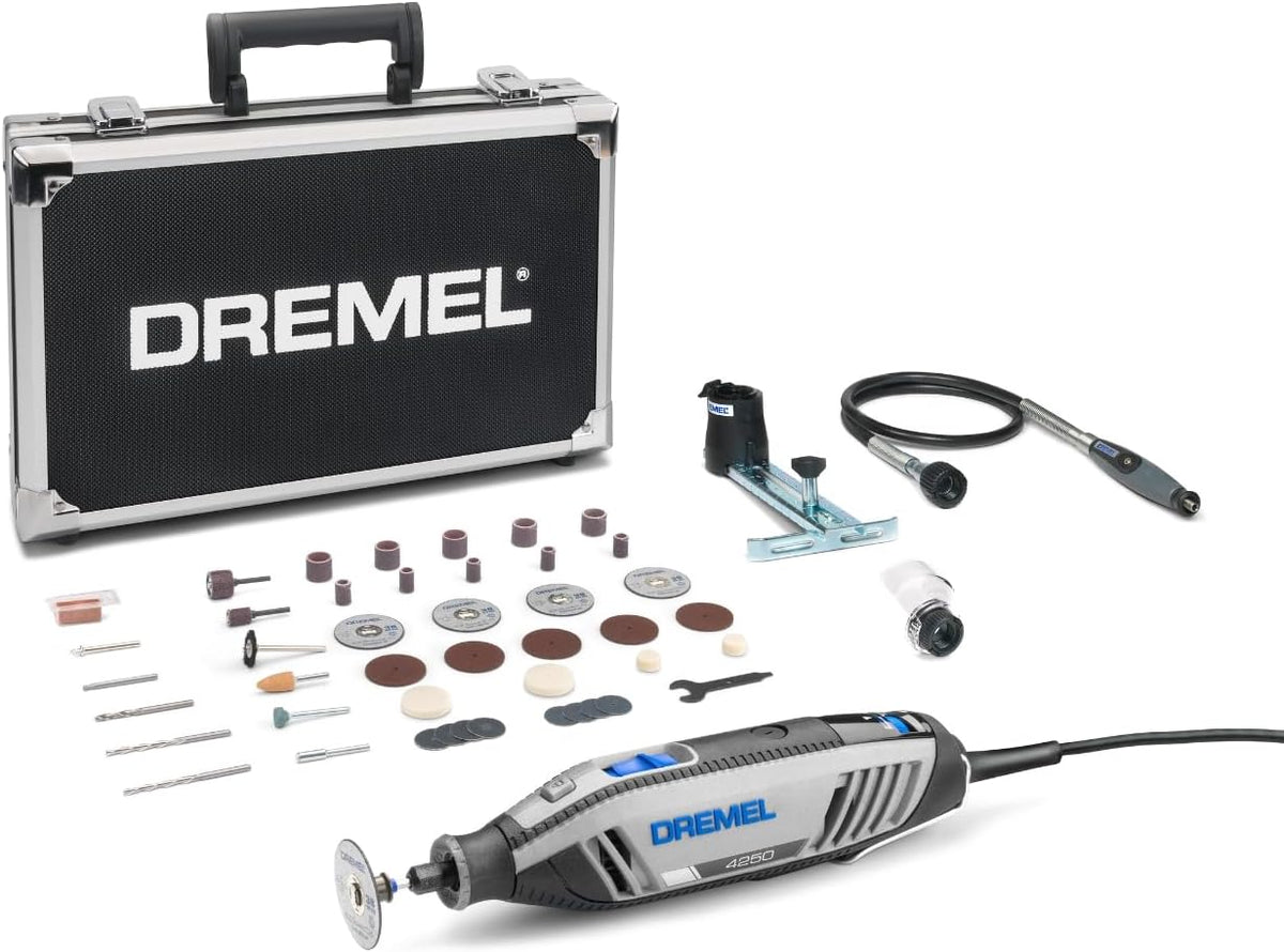 Dremel 4250 Multiutensile Rotativo - Motore 175 W con Electronic Feedback - Velocità Variabile 5000 a 35000 giri min - Kit con 3 Complementi e 45 Accessori