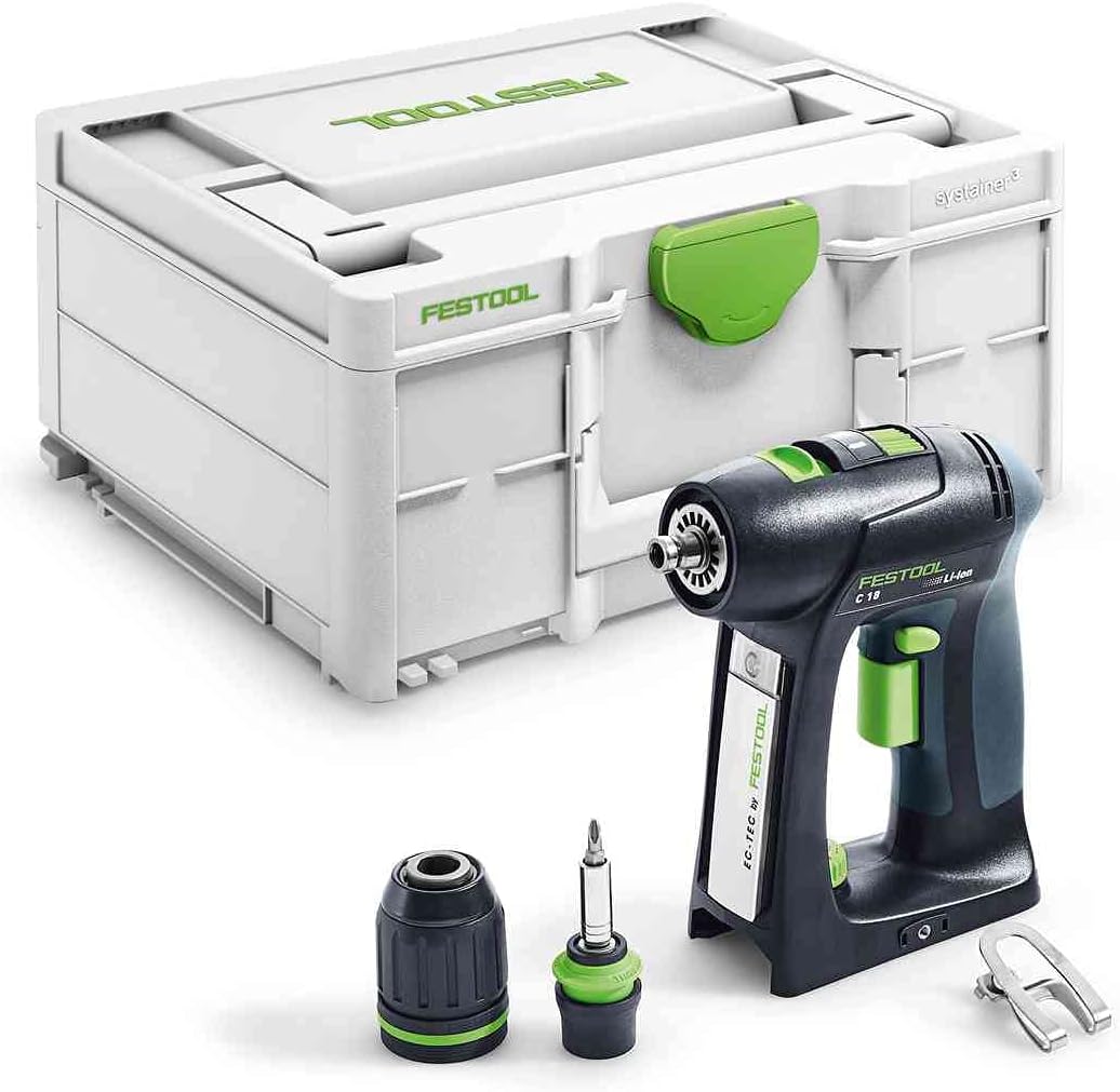 Festool C 18 Basic Trapano avvitatore a batteria - Utensile cordless per foratura e avvitatura - Configurazione Basic - Per montaggio falegnameria e manutenzione