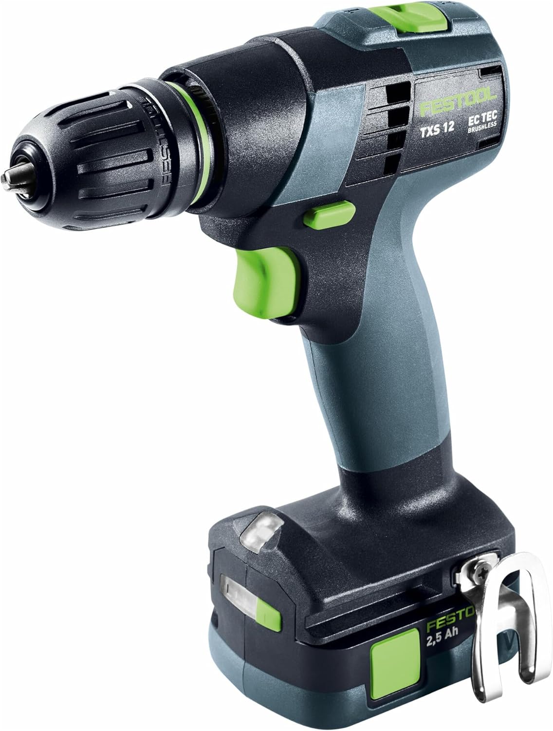 Festool TXS 12 2,5 Plus Trapano avvitatore a batteria - Velocità fino a 1600 giri min - Capacità 2,5 Ah - Utensile cordless compatto per foratura e avvitatura