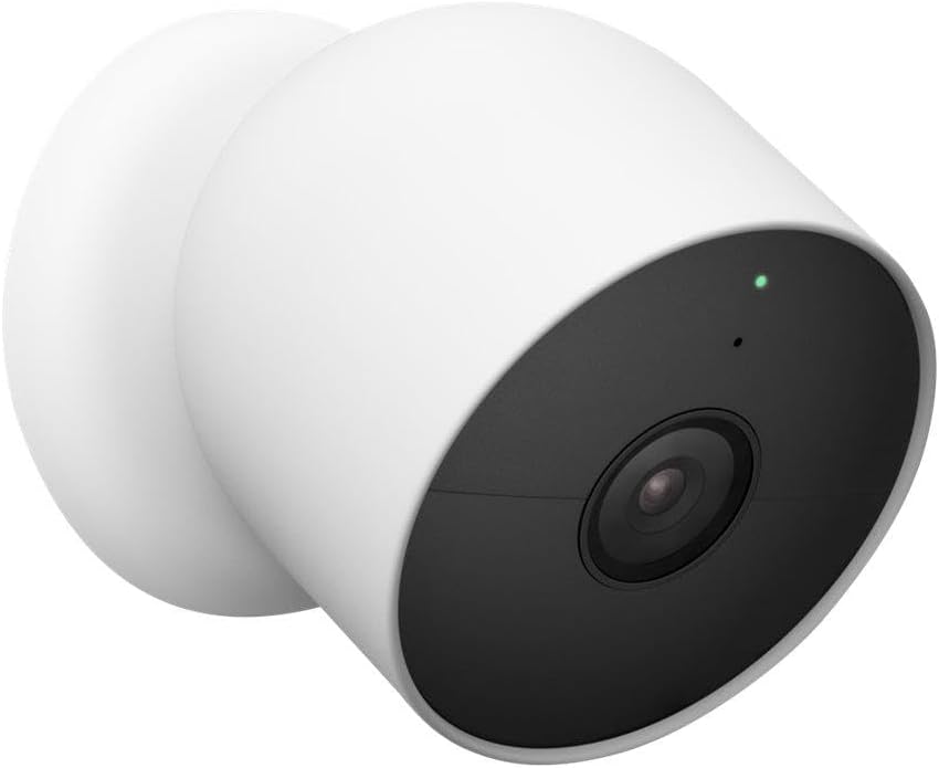 Google Nest Cam Telecamera di sicurezza intelligente - Per interni ed esterni con connessione wireless - Video HD e visione notturna - Modello a batteria confezione da 1