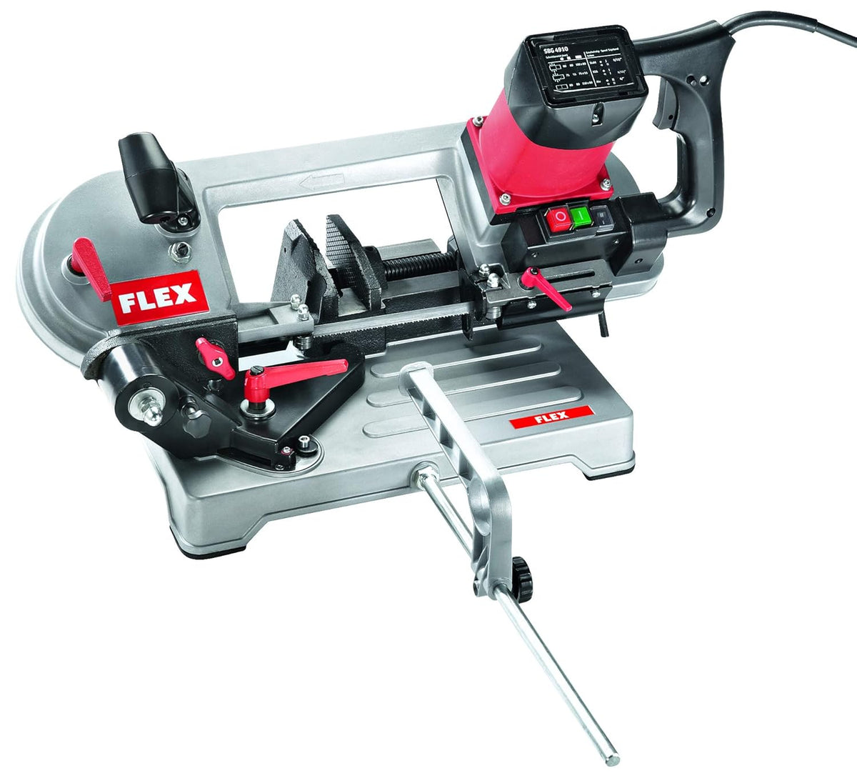 FLEX SBG 4910 Sega a nastro elettrica - Lama in acciaio super rapido - Per taglio di alluminio e metallo - Alimentazione con cavo e finitura rossa