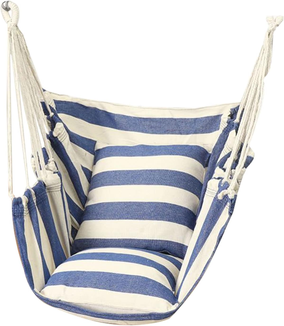 Sedia Sospesa Blu Navy - 2 Cuscini e Portata fino a 150 kg - Altalena per Interni ed Esterni - Per Casa Camera Patio Cortile e Giardino
