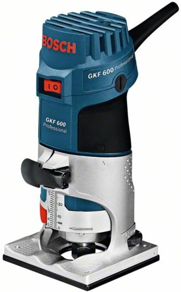 Bosch Professional GKF 600 Rifilatore elettrico - Alimentazione 230 V con cavo - Corpo in alluminio - Guida parallela binario pinze e chiave inclusi in valigetta