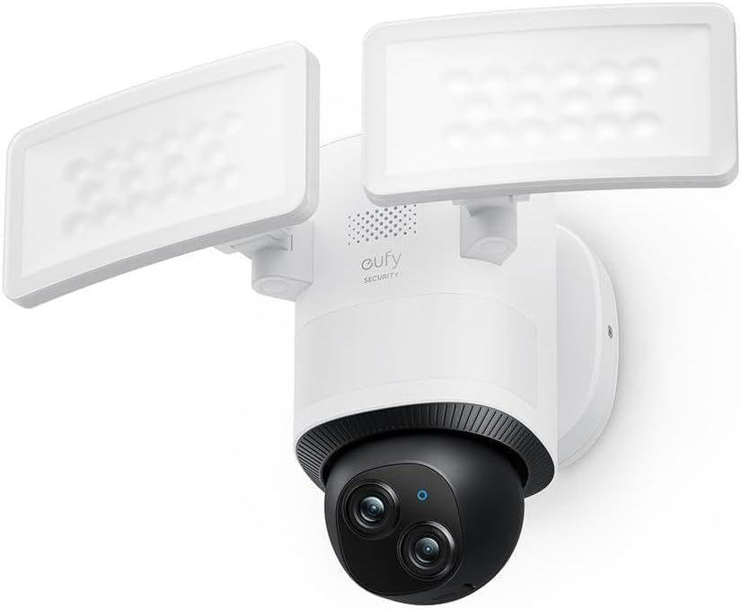 eufy Security E340 Telecamera con faro cablata - Doppia telecamera con panoramica e inclinazione 360 gradi - Visione notturna - Archiviazione locale e compatibilità HomeBase 3