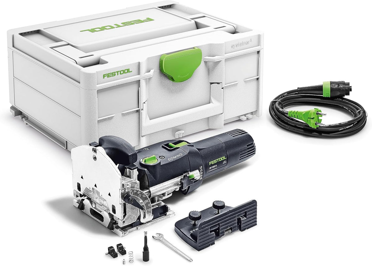 Festool DOMINO DF 500 Q-Plus Fresatrice per Giunzioni - Alimentazione 230 V con Cavo - Peso 3,57 kg - Utensile Professionale per Assemblaggi e Lavorazione del Legno