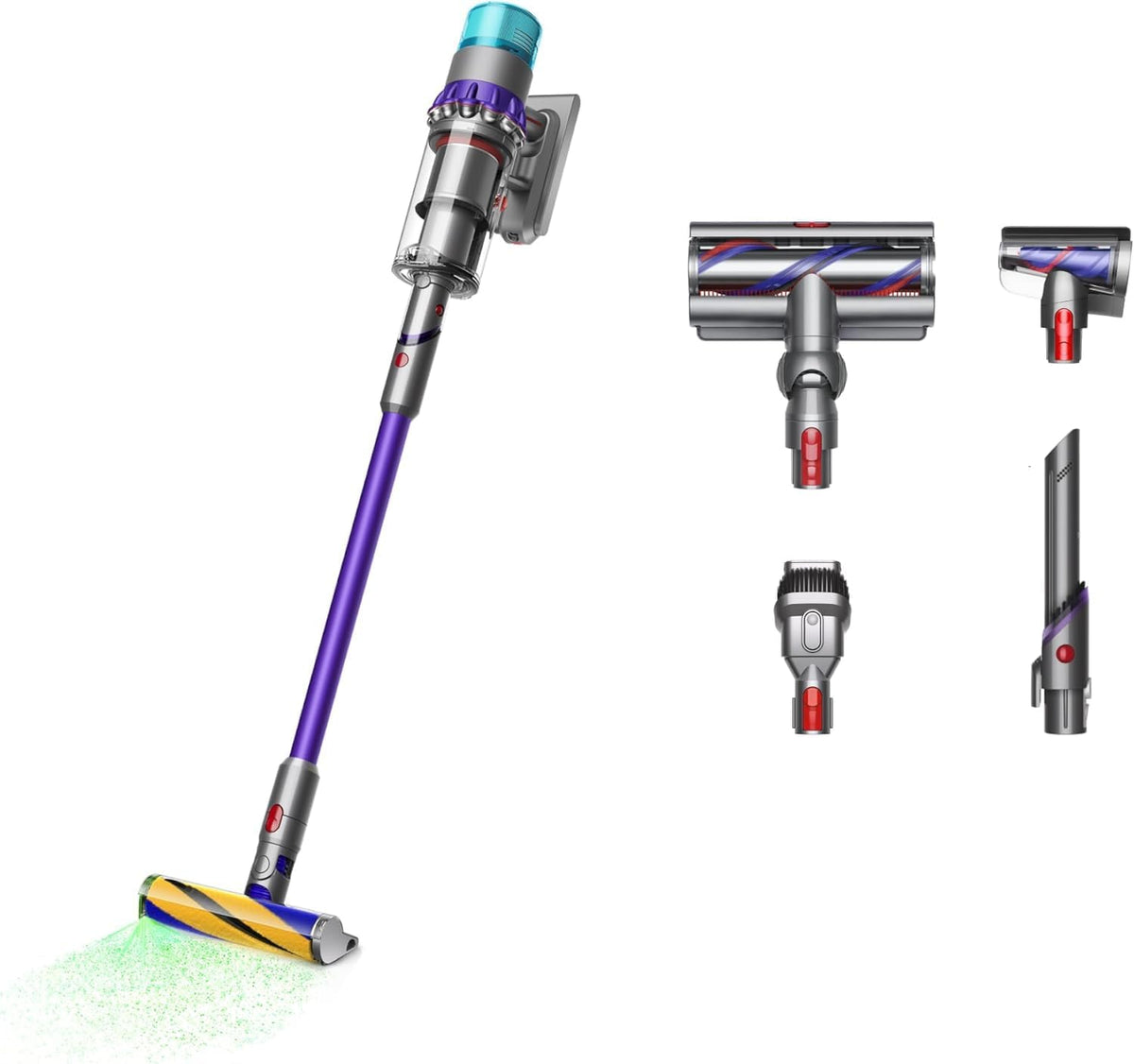 Dyson Gen5detect Aspirapolvere senza filo - Alimentazione a batteria con filtro HEPA - Per tappeti legno duro e tappezzeria - Finitura nichel viola per pulizia domestica