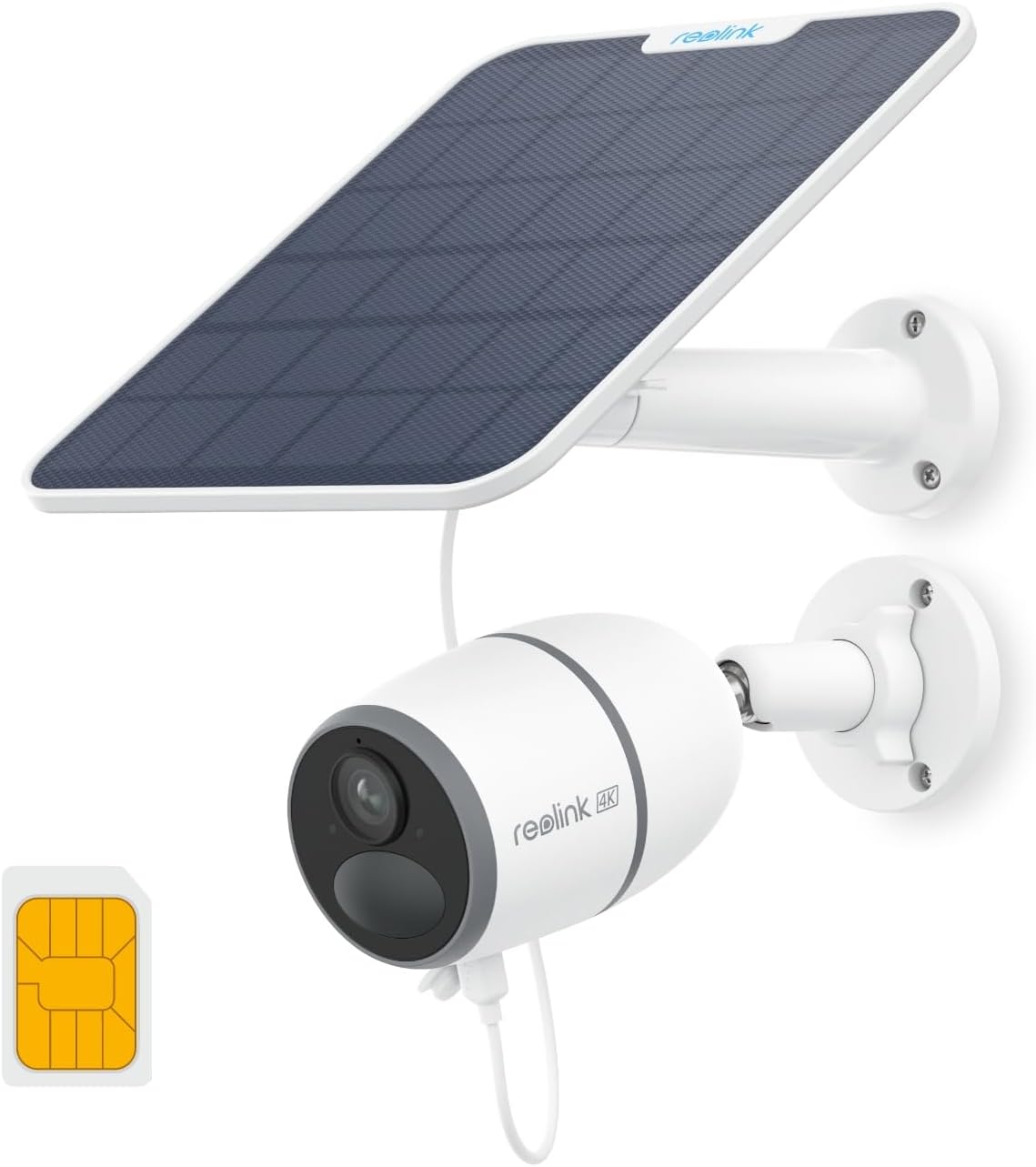 Reolink Go Ultra Telecamera 4K 8 MP 4G LTE - Batteria ricaricabile e pannello solare 6 W - Rilevamento persone veicoli animali - Audio 2 vie e registrazione locale cloud