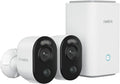 Reolink Home Hub con 2 Argus 3 Ultra - Telecamere WiFi 4K a batteria per esterni - Dual Band e visione notturna a colori - HomeKit rilevamento smart e registrazione locale