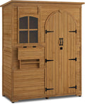 Casetta da Giardino M MCombo in Legno - Capanno Porta Attrezzi Esterno Impermeabile Walk In - Deposito da Giardino per Balcone e Terrazza 73x144x185 cm Naturale