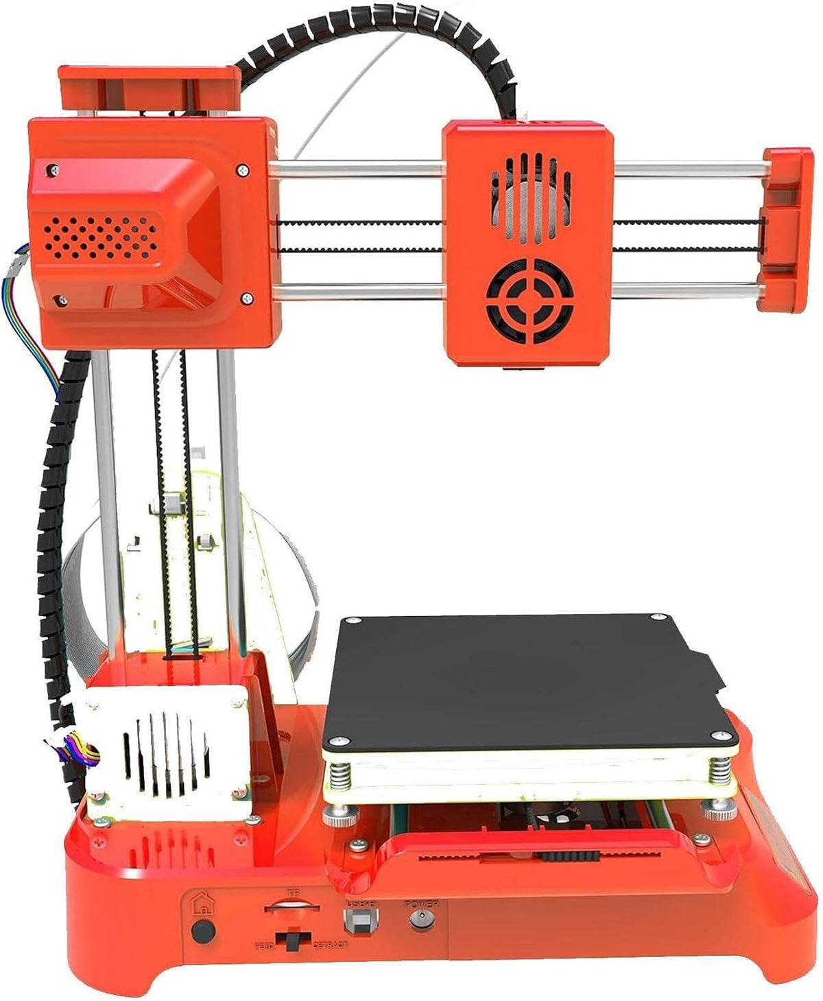 YLANMEI Mini Stampante 3D FDM - Volume di stampa 4 x 4 x 4 pollici - Riscaldamento rapido e alta precisione - Compatibile Windows XP 7 8 10 a 32 e 64 bit arancione