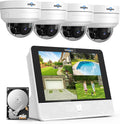 Hiseeu Kit Videosorveglianza PoE 4K PTZ - 4 Telecamere 8 MP con Monitor 12 Pollici - NVR 8 Canali HDD 3 TB e Registrazione Continua - Auto Tracking IR 30 m