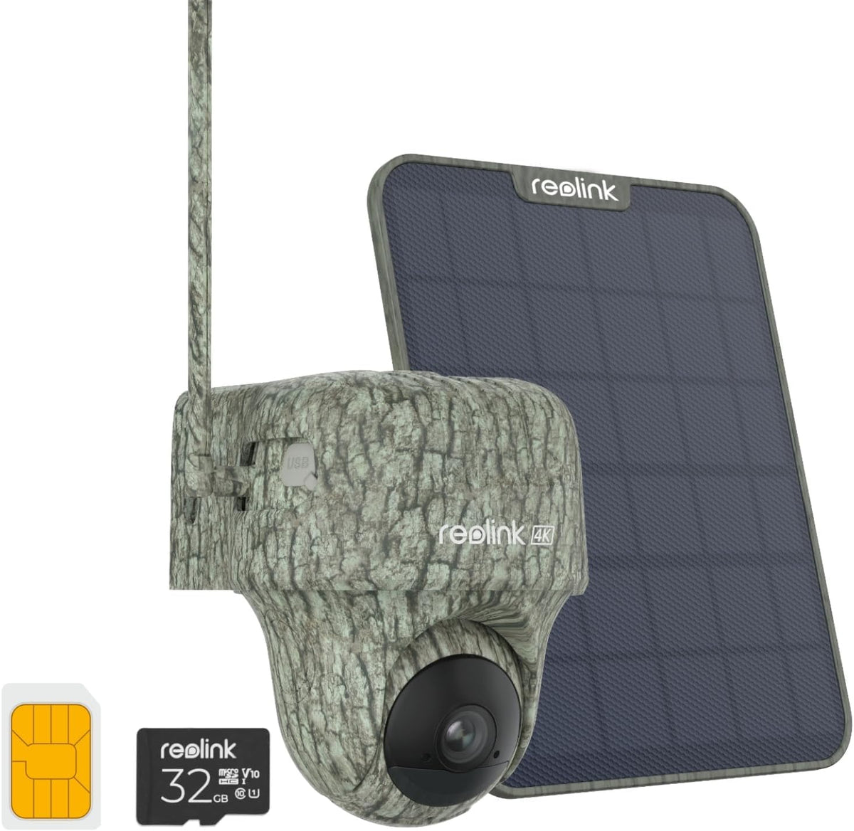 Reolink Go Ranger PT Telecamera 4K 4G da esterno - PTZ 360 gradi con infrarossi invisibili - Riconoscimento animali e audio bidirezionale - Batteria e pannello solare SR3