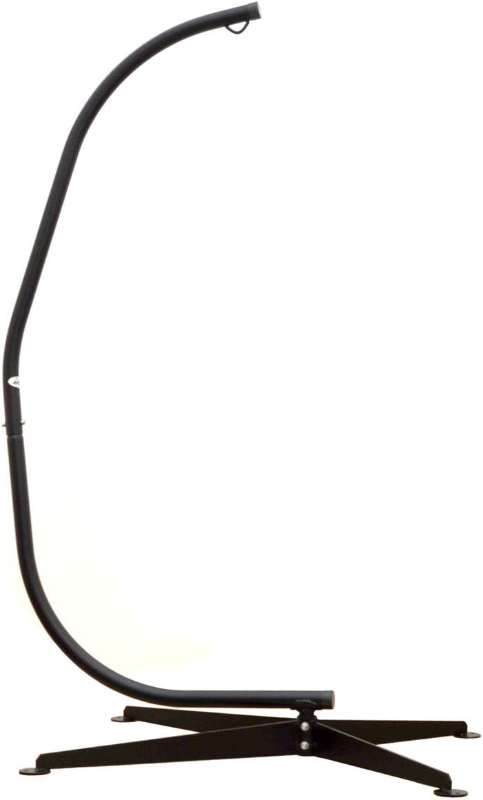 AMANKA Supporto per sedia sospesa - Struttura in acciaio nero alta 205 cm - Per sedile pensile - Portata massima 120 kg peso struttura 25 kg