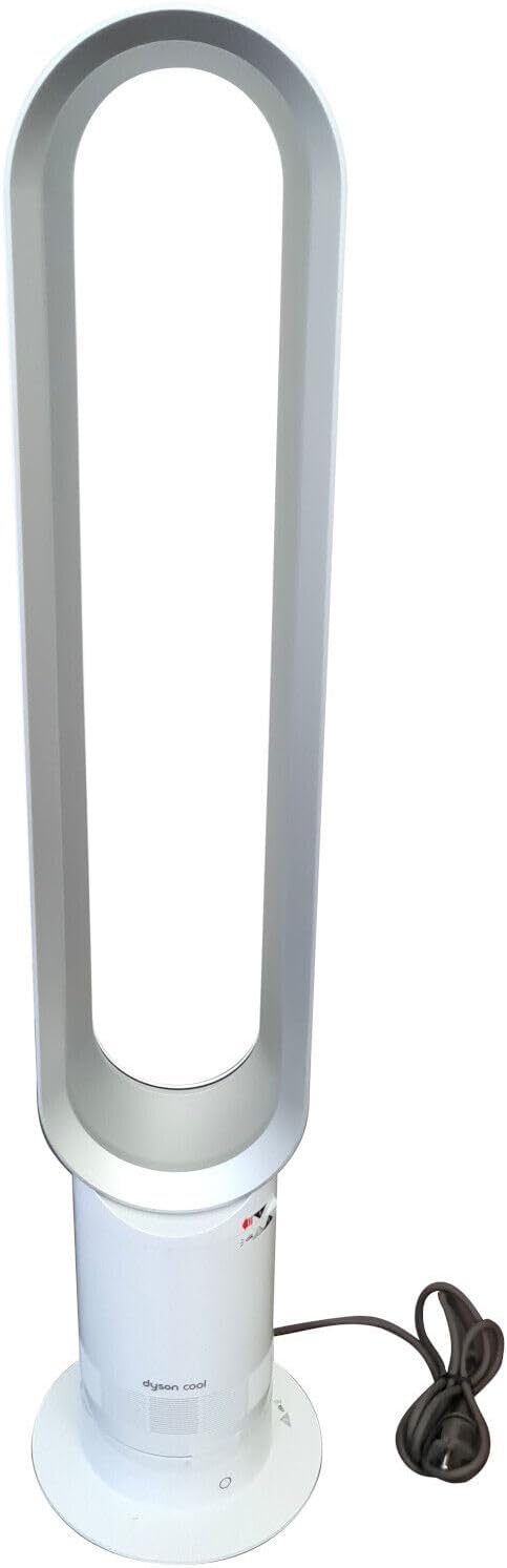 Dyson Cool AM07 Ventilatore a Torre - Modello da Pavimento per Raffreddamento - Timer Integrato e Alimentazione con Cavo - Design Moderno Bianco Argento