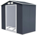 Casetta da Giardino COSTWAY in Lamiera Zincata - Capanno Porta Attrezzi Esterno 2,37 m2 con Base - Porte Scorrevoli e Sfoghi di Ventilazione 213x127x185 cm Grigio Scuro