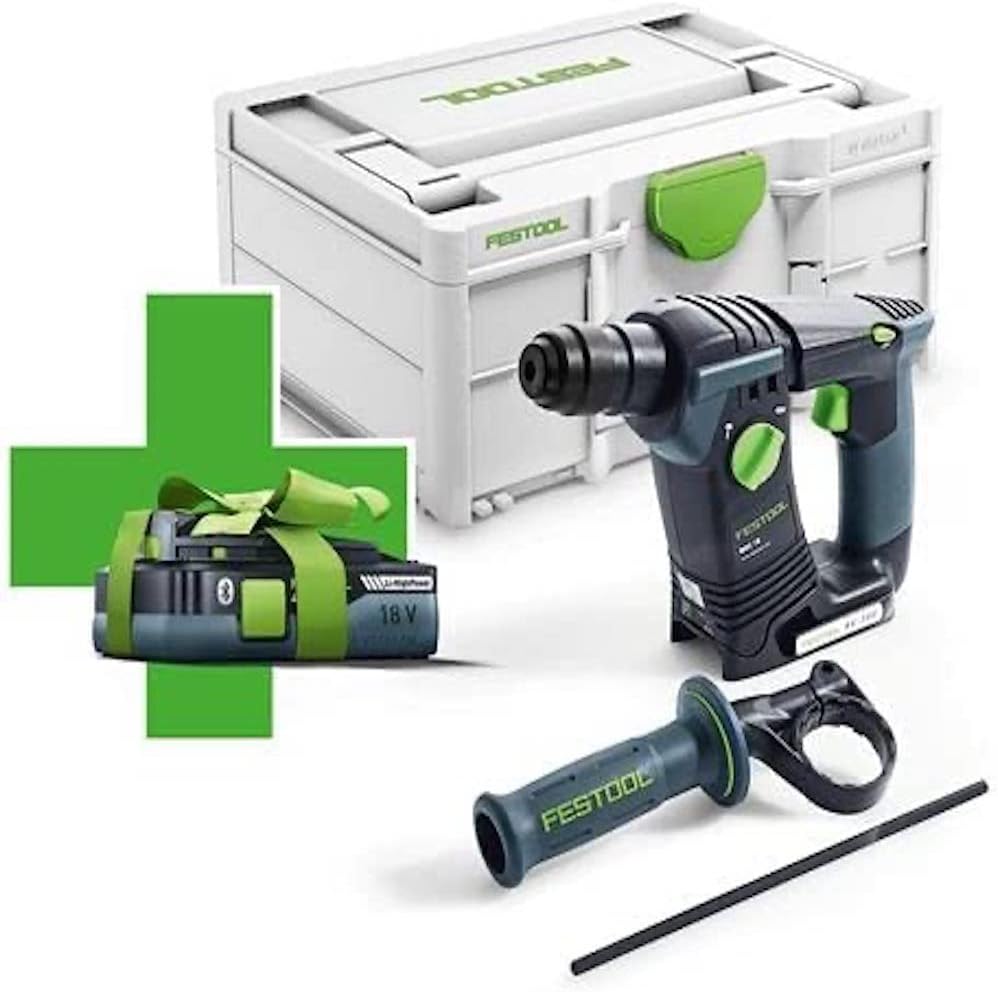Festool BHC 18-Basic-4,0 Tassellatore a Batteria - 18 V 710 W con Batteria 4,0 Ah - Motore Brushless e Antivibrazione - Systainer Impugnatura e Arresto Profondità