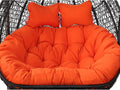 Sedia sospesa doppia con cuscino - Seduta completamente imbottita per 2 persone - Cinghie integrate e struttura resistente - Finitura arancione per relax in giardino