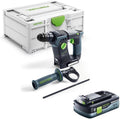 Festool BHC 18 Basic Martello perforatore a batteria - Sistema 18 V con batteria BP 18 Li 4,0 HPC ASI - Velocità fino a 1100 giri min - Modello 577057 verde