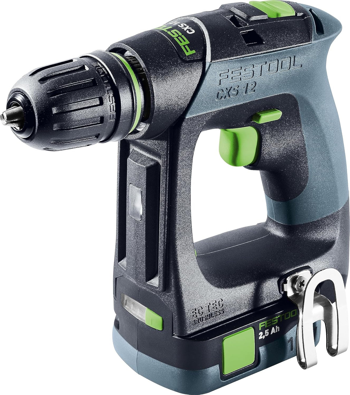 Festool CXS 12 2,5 Plus Trapano avvitatore a batteria - Sistema 12 V e capacità 2,5 Ah - Velocità fino a 1600 giri min - Utensile cordless compatto per montaggio