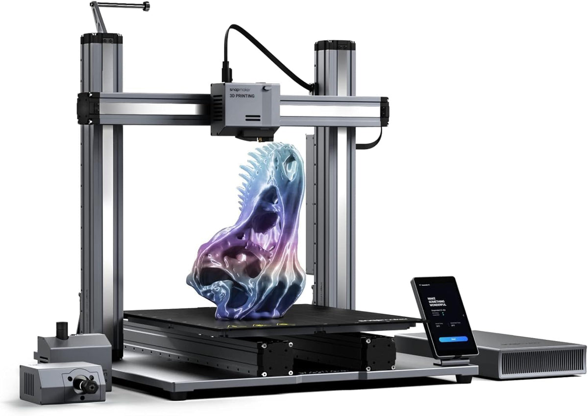 Snapmaker 2.0 A350T Stampante 3D Multifunzione - Stampa 3D Incisione Laser e Intaglio CNC - Grande Formato con Livellamento Automatico - Telaio in Metallo Argento