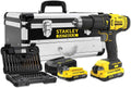 Stanley SFMCD711 Kit Trapano a Percussione V20 - 18 V Coppia 50 Nm e 50 Accessori - 2 Batterie 2 Ah con Caricatore 2 A - Cassetta Attrezzi in Metallo