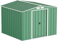 Casetta da Giardino Duramax Eco in Metallo - Capanno Porta Attrezzi Esterno 8x8 - Grande Deposito con Struttura Verde 242x242x191 cm