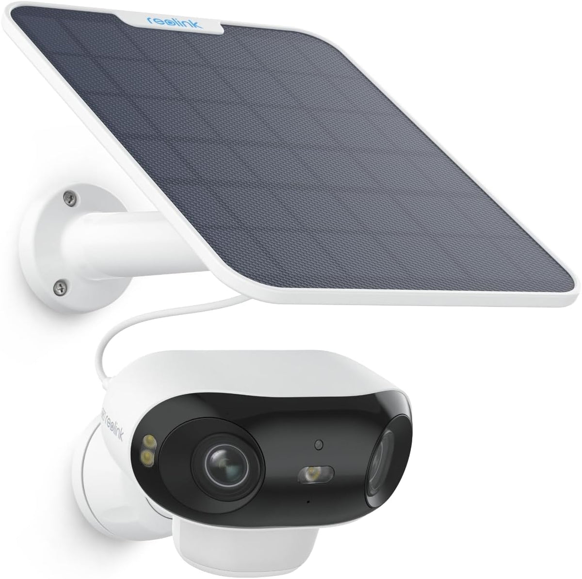Reolink Argus 4 Pro Telecamera 4K WiFi - Doppia Lente F1.0 con Vista 180 Gradi - Visione Notturna Colori e Rilevamento Smart - Audio Bidirezionale e Pannello Solare