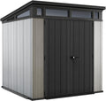 Keter Artisan 7x7 Casetta da giardino 4,7 m2 - DUOTECH grigio scuro antracite - Effetto legno spazzolato - Dimensioni 214 x 218 x 226 cm peso 156 kg