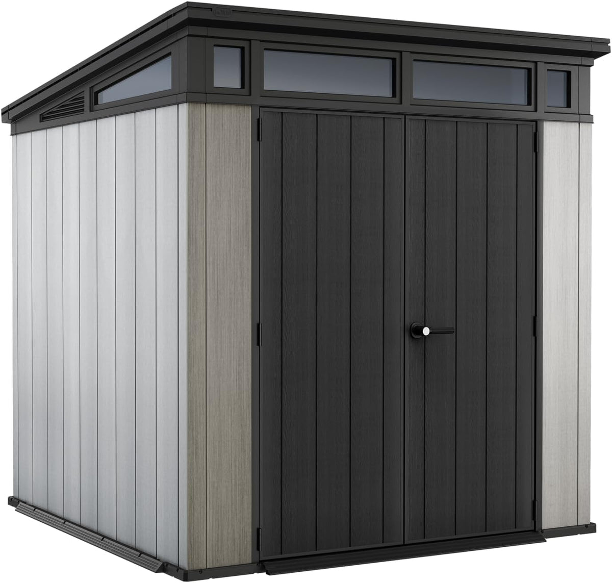 Keter Artisan 7x7 Casetta da giardino 4,7 m2 - DUOTECH grigio scuro antracite - Effetto legno spazzolato - Dimensioni 214 x 218 x 226 cm peso 156 kg